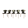 A set of five chairs Early model 3100 by Arne Jacobsen, Fritz Hansen, Denmark, 1963