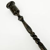 Signed wrought iron candle holder