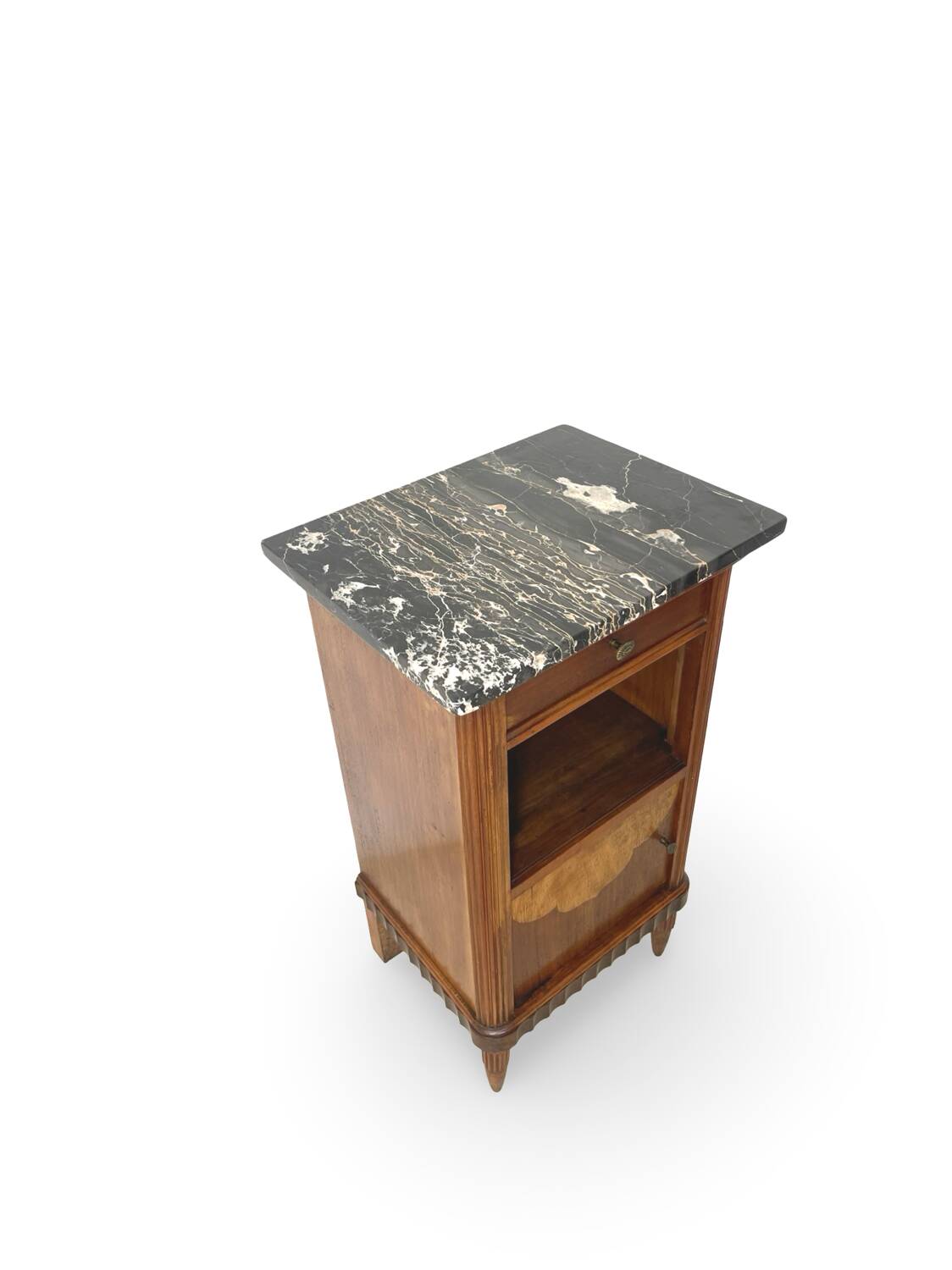 Tables de chevet italiennes en placage d'acajou avec de splendides