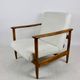GFM-142 Ivory and White Boucle Armchair by Edmund Homa, 1970s