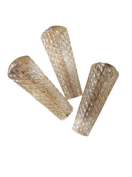 Set of 3 vintage molded glass tulips