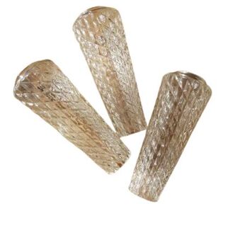 Set of 3 vintage molded glass tulips