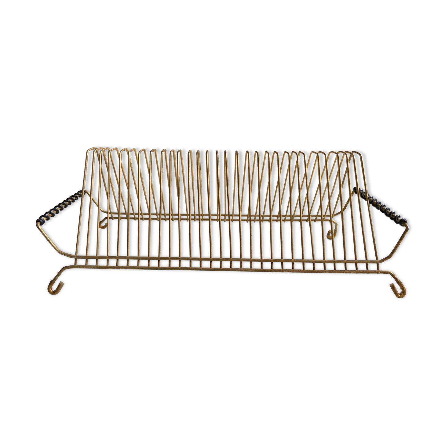 Gold metal and black scoubidou vinyl holders