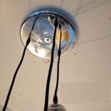 3 chrome balls pendant lamp 80s