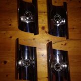 Four 70s chrome wall light