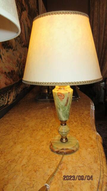 Pretty Onyx and brass table lamp