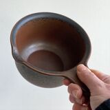 Vintage Arabia Ruska Bowl with handle, sauciere, Ulla Procopé, Finland, brown Scandinavian ceramics