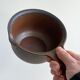 Vintage Arabia Ruska Bowl with handle, sauciere, Ulla Procopé, Finland, brown Scandinavian ceramics