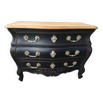 Curved Bordeaux chest of drawers in cherry wood
