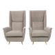 Pair of Mid-Century Modern Velvet High Back Armchairs by Isa, 195
