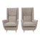 Pair of Mid-Century Modern Velvet High Back Armchairs by Isa, 195