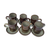 6 cups speckled sandstone espresso with undercups