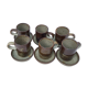 6 cups speckled sandstone espresso with undercups