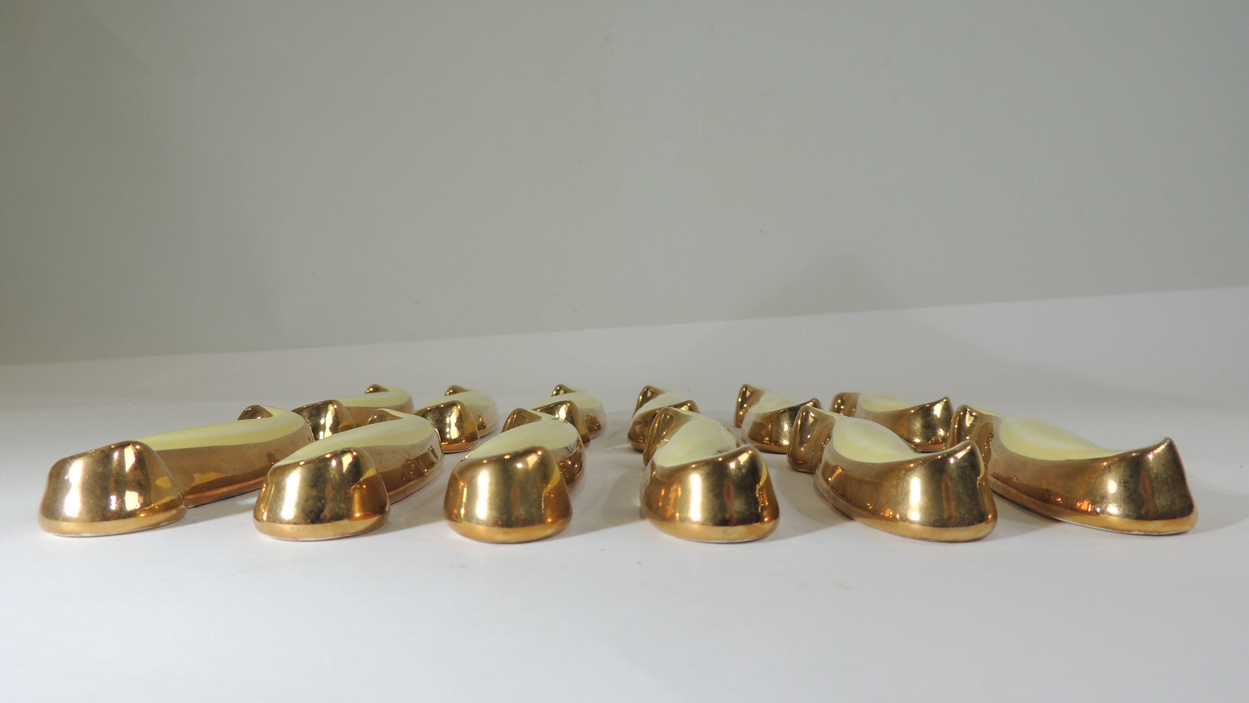 set of 12 Ceramic Knife Holders / vintage art deco