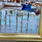 Painting signed LAURENS, the port of La Rochelle
