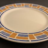 8 assiettes plates anciennes badonviller, modèle edith, 1900