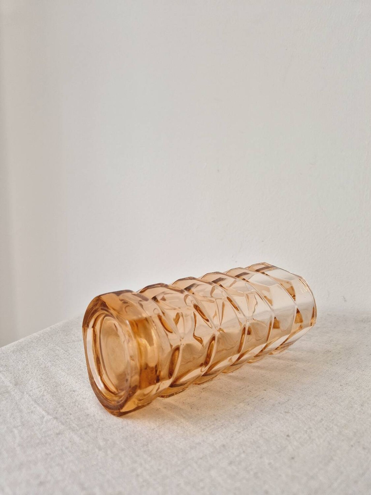 Glass vase 'Rosaline' Art Deco style '60s - Vintage Luminarc