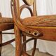 Lot de 4 chaises de salle à manger vintage en bois courbé : dossier en rotin, style Thonet