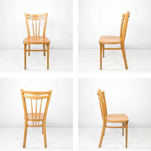 Frankfurt Chair Chaise en bois Salle à manger Cuisine Mid Century Vintage Chaise de cuisine stable R