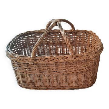Grand panier ancien en osier
