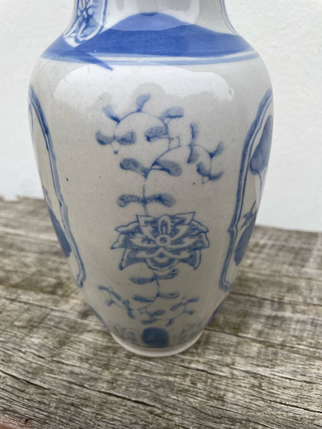 Asian blue and white ceramic vase