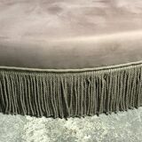 Vintage toad sofa trimmed with taupe-coloured velvet