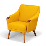 Danish Design reupholstered Yellow Easy chair, 1960s
