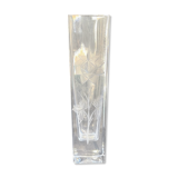 Cristallerie de Vannes le Châtel - Vannes Cristal France - Square vase - Cut crystal