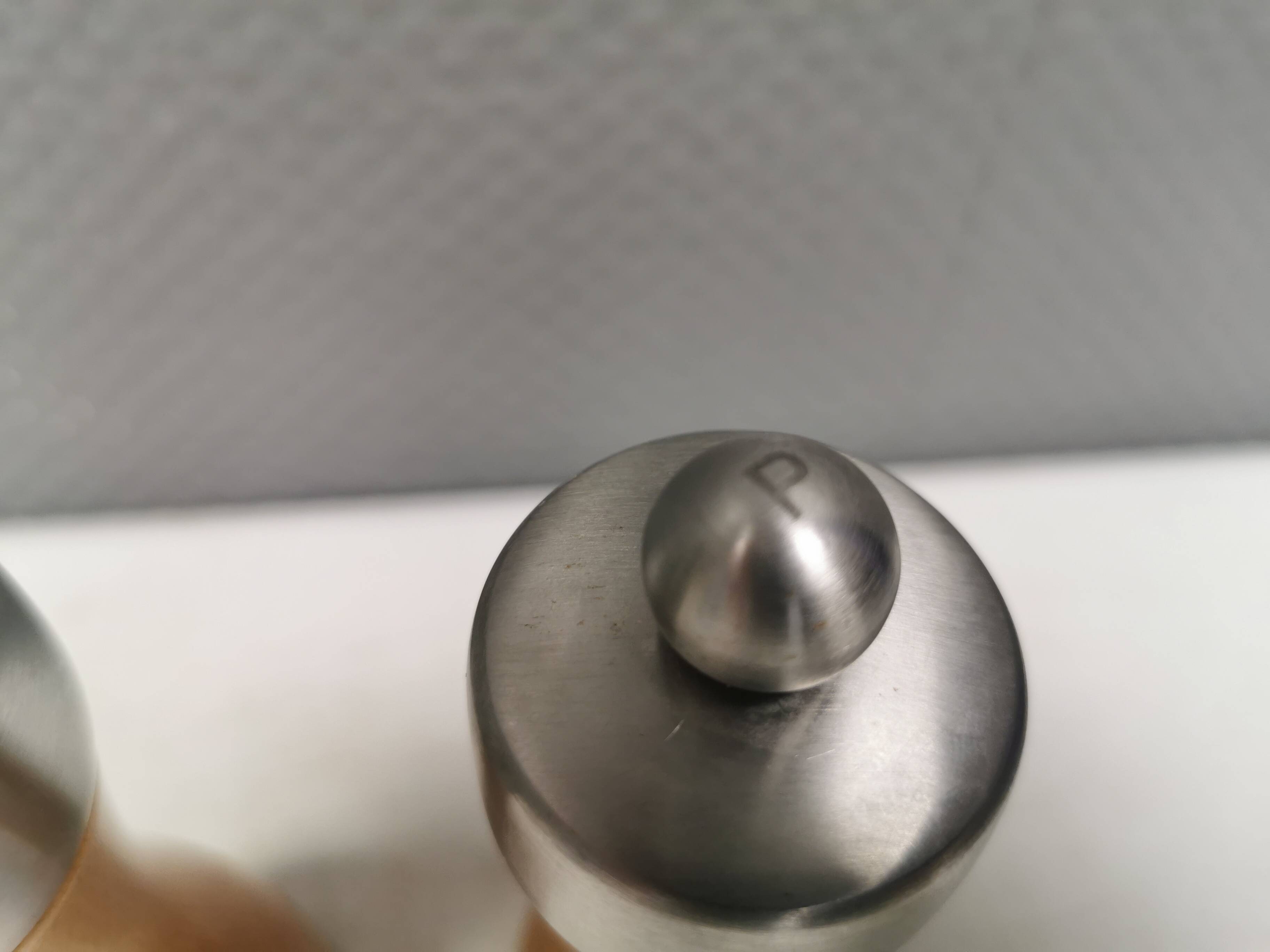 Salt and pepper set with Peugeot grinder.