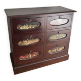 Commode grainetier en bois exotique