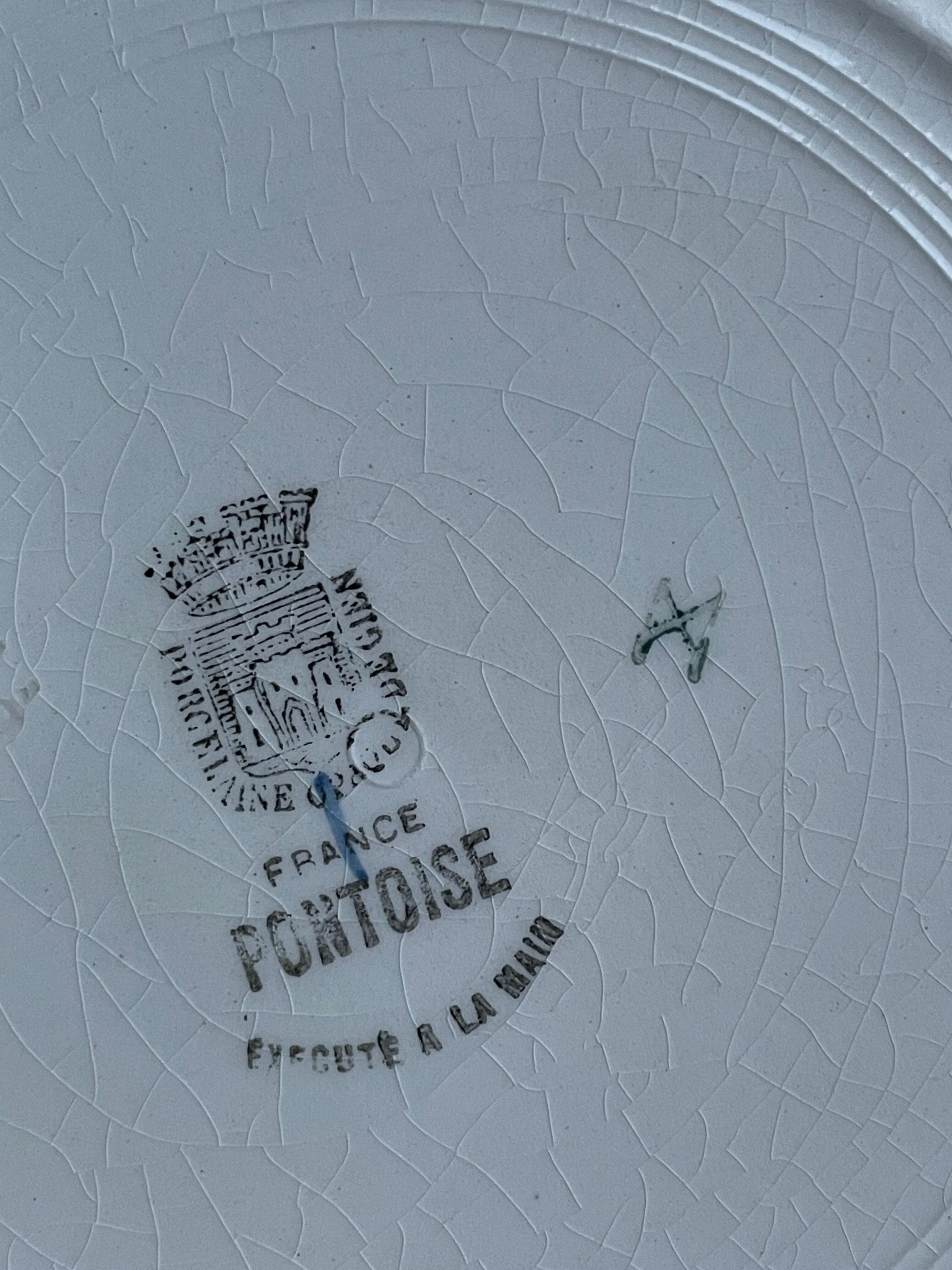 6 porcelain dessert plates from Gien pontoise