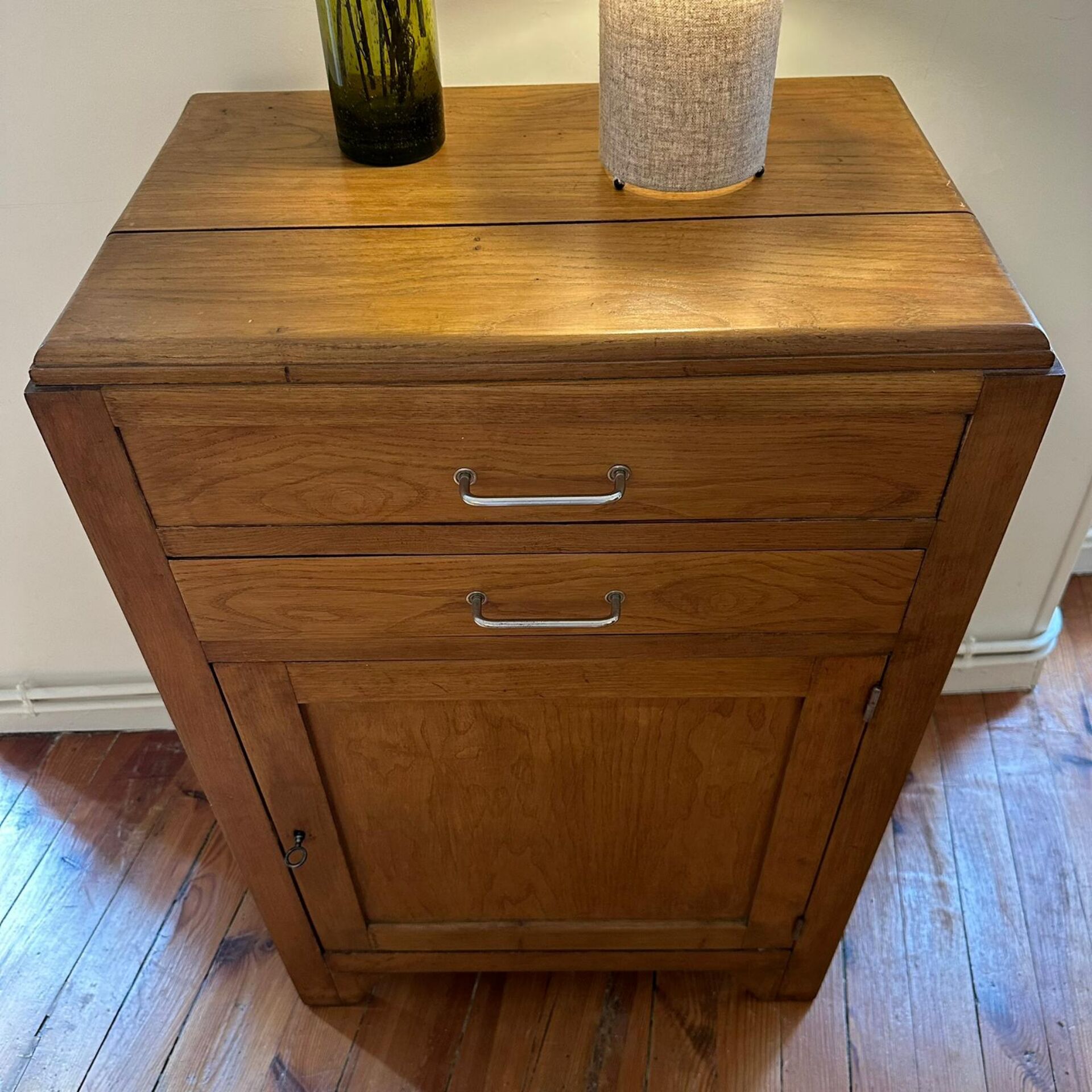 Small honey-coloured wooden buffet