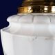 1930s Neoclassical British Opaline Glass & Brass Ceiling Pendant Lamp
