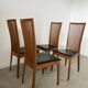 Set of 4 high back chairs in wood and imitation leather Italian design Calligaris
