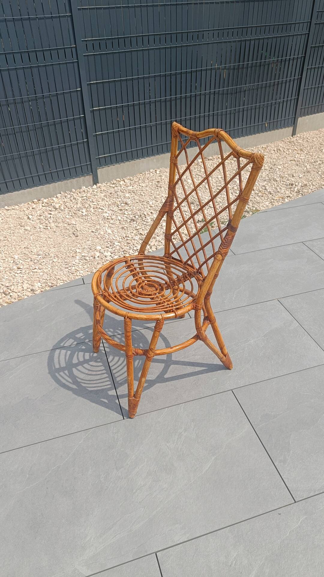 Vintage rattan chair – Louis Sognot style