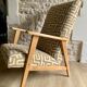 Fauteuil vintage Manucère retapissé, 1970