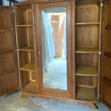 Armoire bois vintage art déco miroir