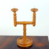 Mid-century wooden candle holder, Czechoslovakia, 1950s