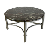 Coffee table with marble top and chrome base