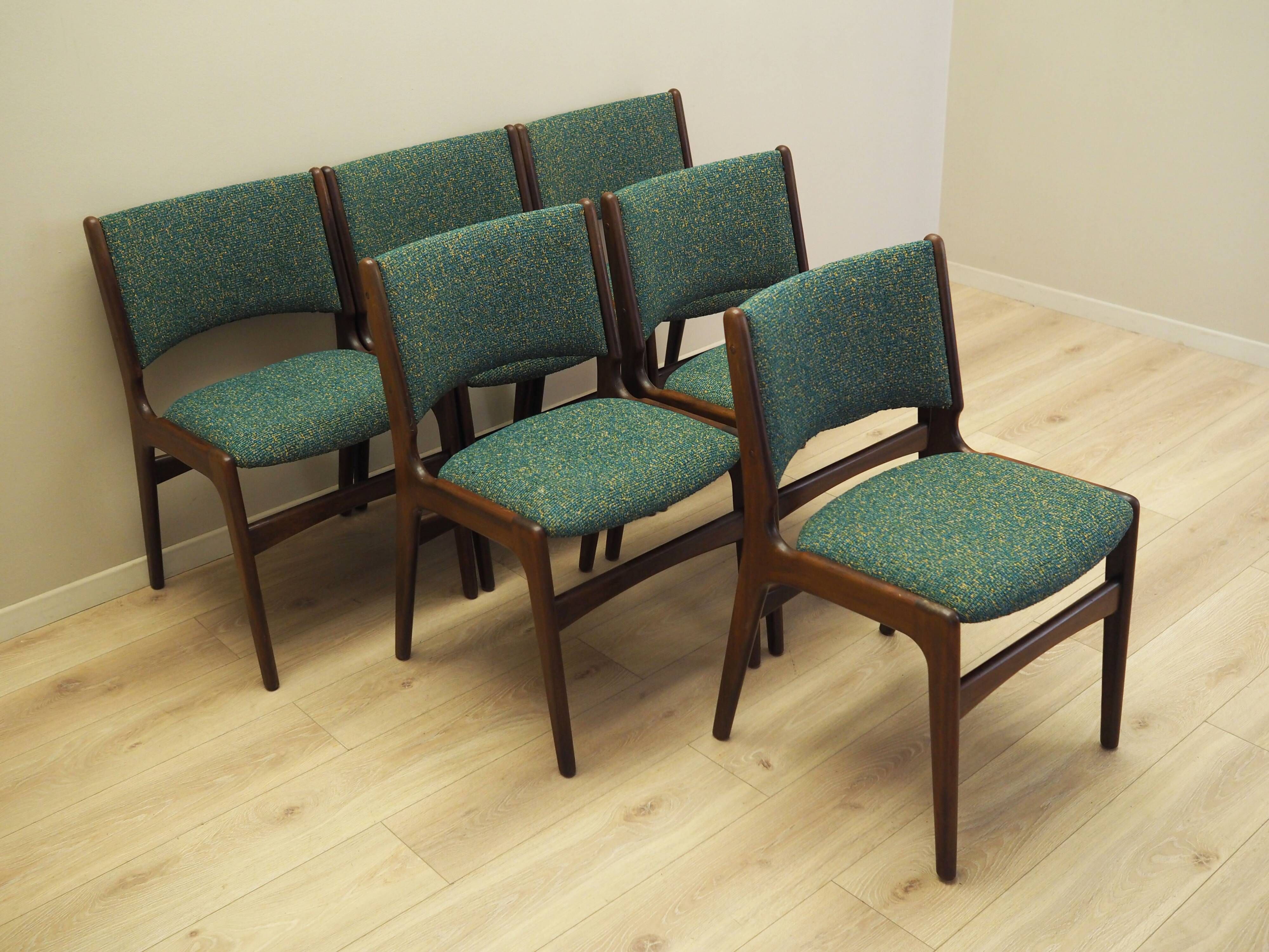 Set of six mahogany chairs, Danish design, 1970s, designer: Henning Kjærnul