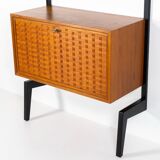Rare Poul Cadovius standing wall-unit with bar (Denmark, 1960s).