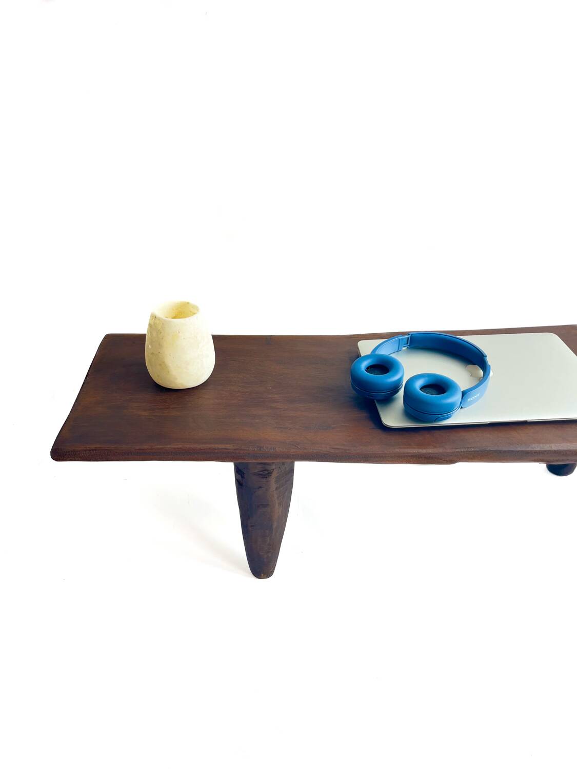 Senoufo vintage slim coffee table l: 110cm – handmade solid wood bench