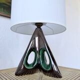 Paire de lampes céramiques forme libre triangle