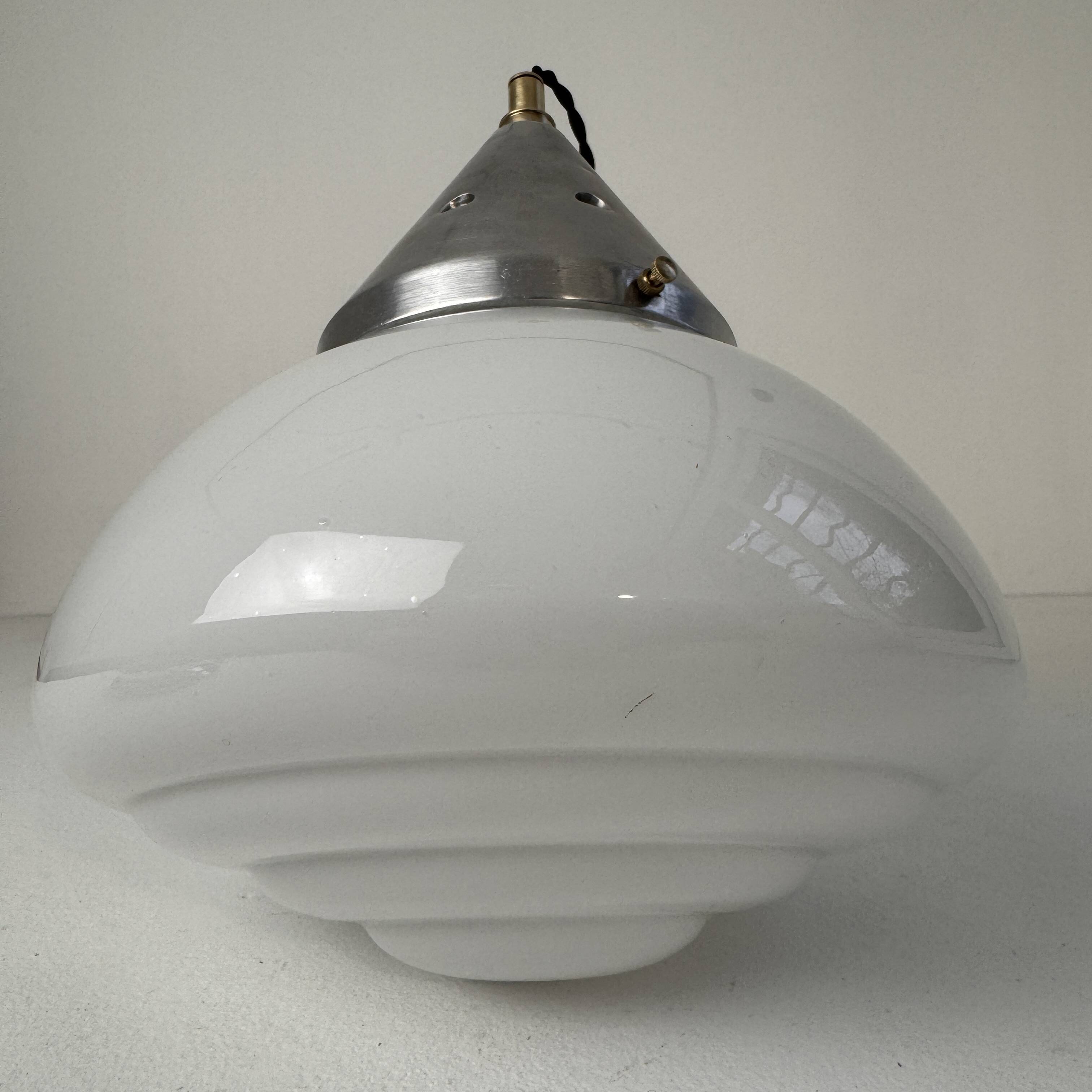 Vintage Art Deco opaline pendant light