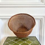 Wicker cane basket planter