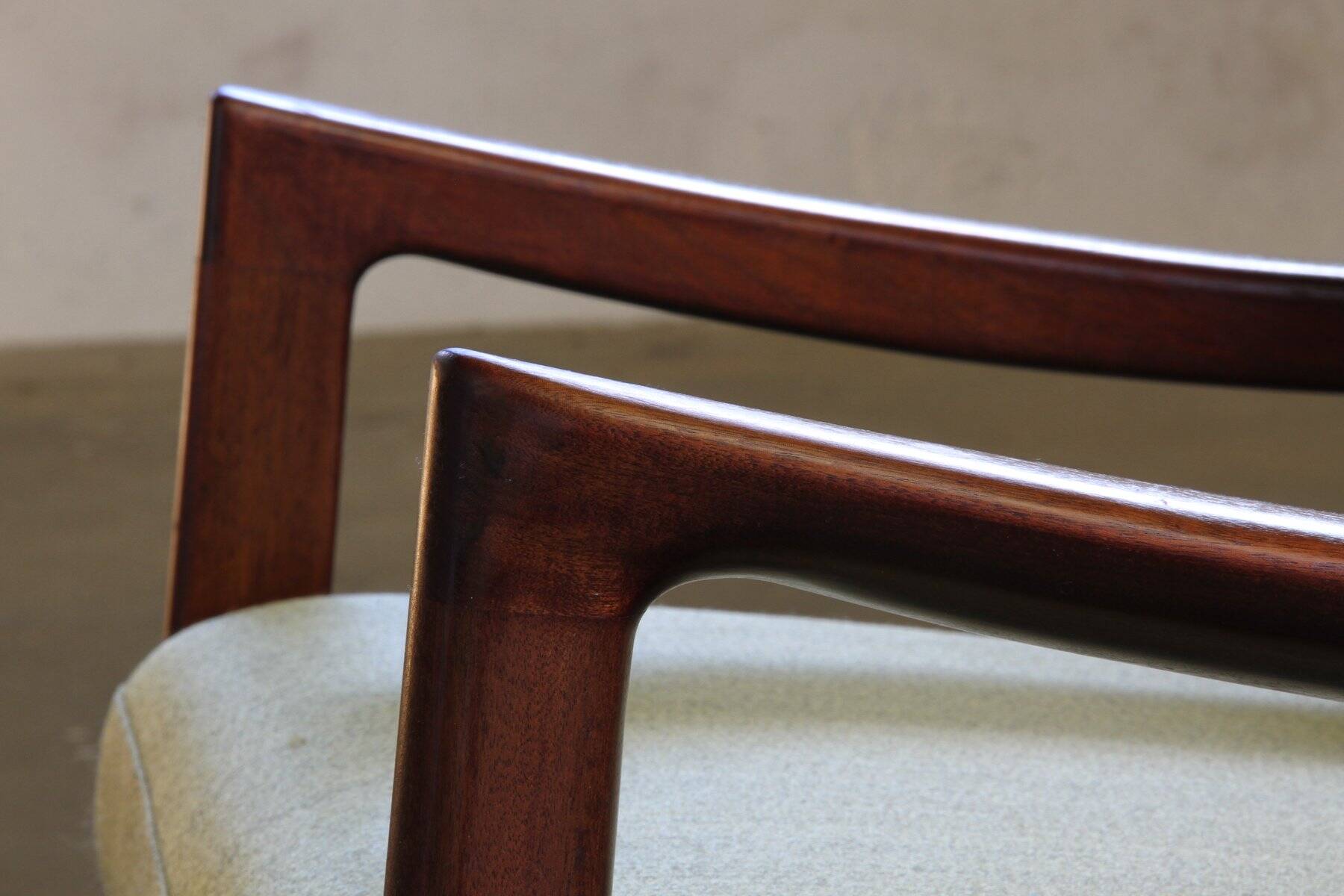 Fauteuil lounge Senator vintage en acajou, signé Ole Wanscher pour Cado, années 1960