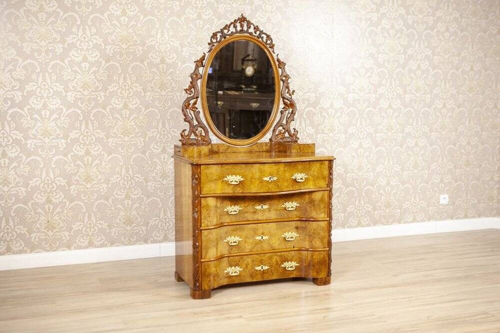 Antique Louis Philippe Vanity Table in Walnut, 1890s