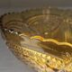 Vintage pressed glass salad bowl amber Belgium - Art Deco style