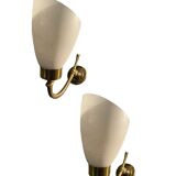 Vintage opaline glass sconces, 1960s