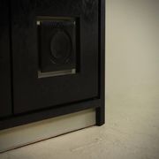 Brutalist Cabinet with Graphic Patterned Doors Belgium 1970s